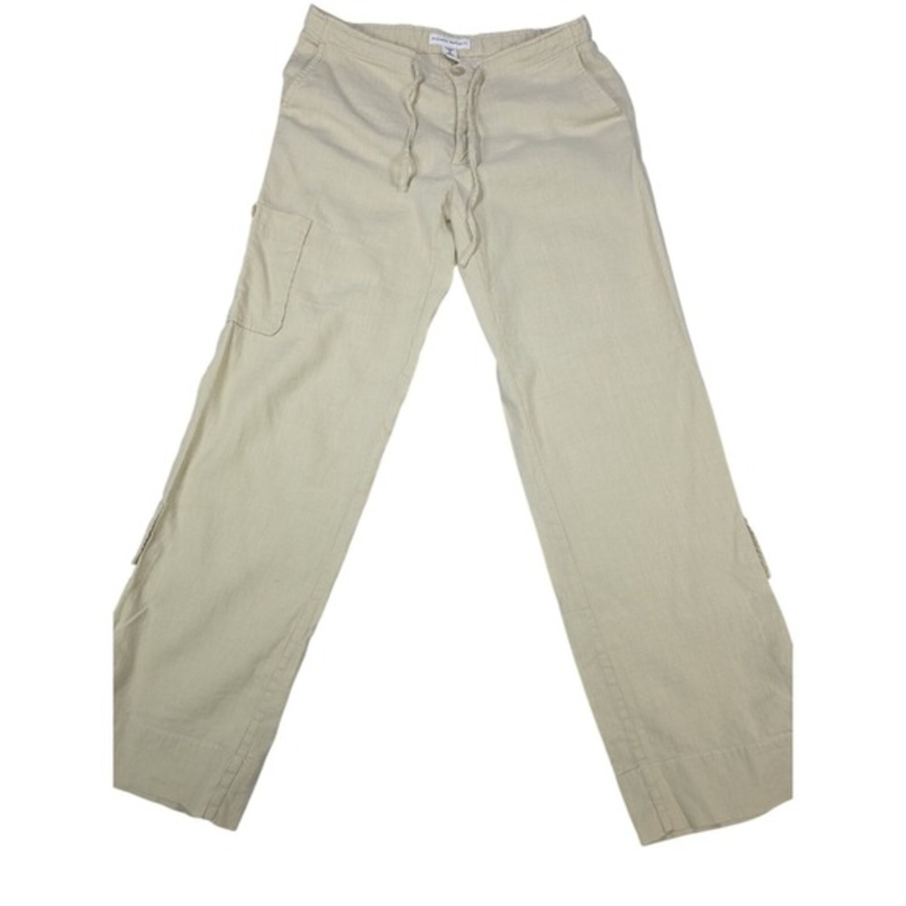 Banana Republic Pants 4 Beige Linen Blend Turkey Roll Up Vintage 2003‎ Y2K Cargo